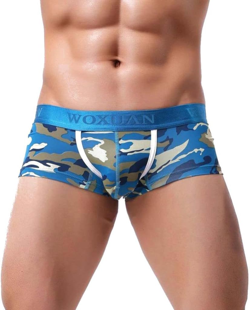 Mikkar Mens Briefs Shorts Soft Underwear Bulge Pouch Camouflage Print Underpant