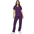 Monarch Uniforms Scrub Sets - Regular & Petite Stretchy Scrubs for Women - Set of Top & Pants