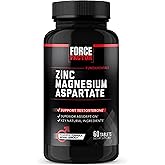 Force Factor Zinc Magnesium Aspartate, Zinc Magnesium Supplement to Improve Muscle Recovery & Performance, Promote Better Sleep & Relaxation, Boost Immune Health, 60 Tablets