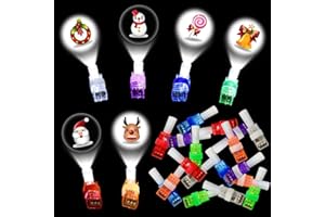 Pinkiwine 24 PCS Christmas LED Finger Projection Lights Christmas Toys for Kids Boys Girls Christmas Stocking Stuffers Party Favors Gifts