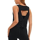 windysun Women's Open Back Workout Tops Sleeveless Crop Yoga Shirts Lightweight Athletic Gym Exercise Tank Tops