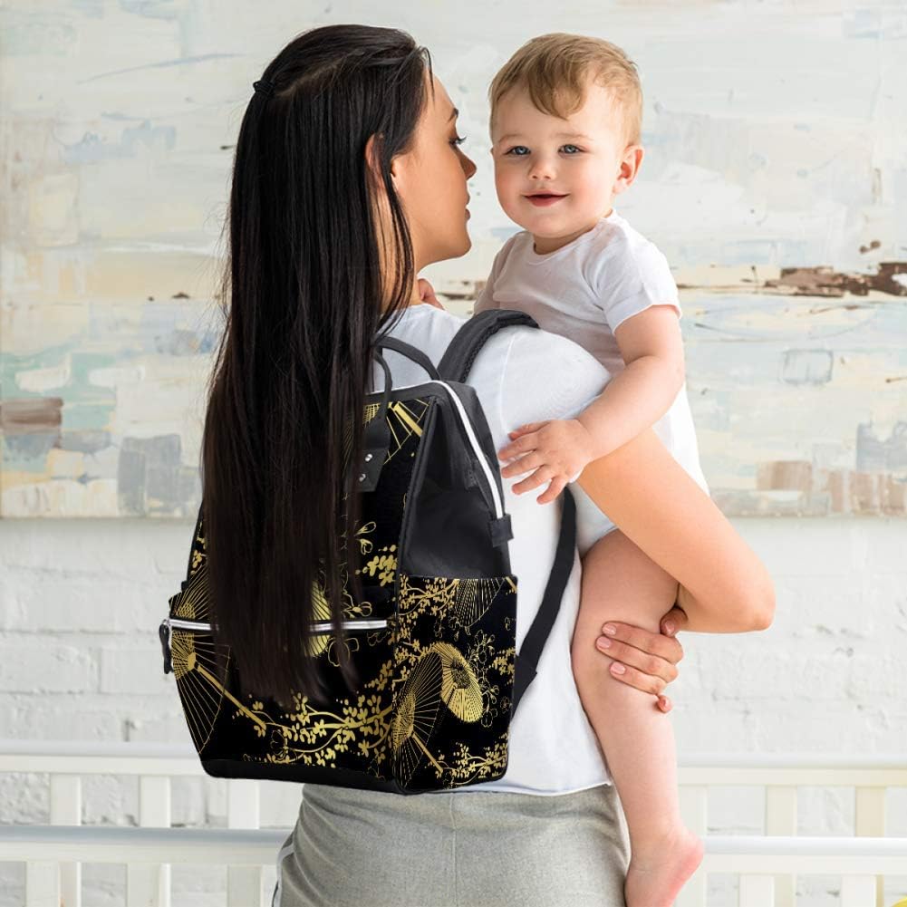 Le Change Bebe Puericulture Bennigiry Sac A Langer Chinois Dore Motif Floral Japonais Grande Capacite Sac A Dos De Voyage Sac A Langer Organisateur Multifonction Pour Bebe Pour Maman Stargas Ie
