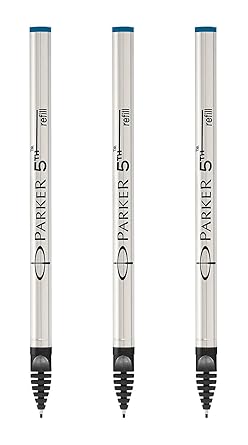 Parker Ersatzminen (für 5th-Stift, mittlere Strichbreite, blaue Tinte, 3er Packung)