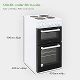 Willow WE50TSW 62L Freestanding Electric Cooker 50cm Twin Cavity White view 7
