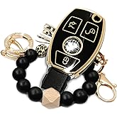 RFSRZ for Mercedes Benz Key Fob Cover, Fit for C E S M CLS CLK G Class Keyless Smart Car Accessories with Bracelet Key Holder
