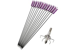6/12 Pcs 30 Inch Archery Carbon Arrows Target Practice Flu Flu Arrows Small Game Arrows 4 Feathers Fletching with 100 Grain J