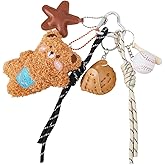 Hobbspring Rope Bag Charms Imitation Leather Pendant Keychains Braided Keychain for Handbags Tote Bags