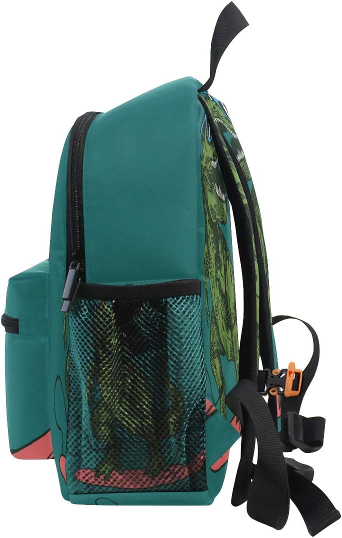 ISAOA Dinosaur with Sunglasses Children's Backpack for Boys,Kid's Schoolbag for Kindergarten Preschool Toddler Baby Nursery Travel Bag with Chest Clip - Image 5