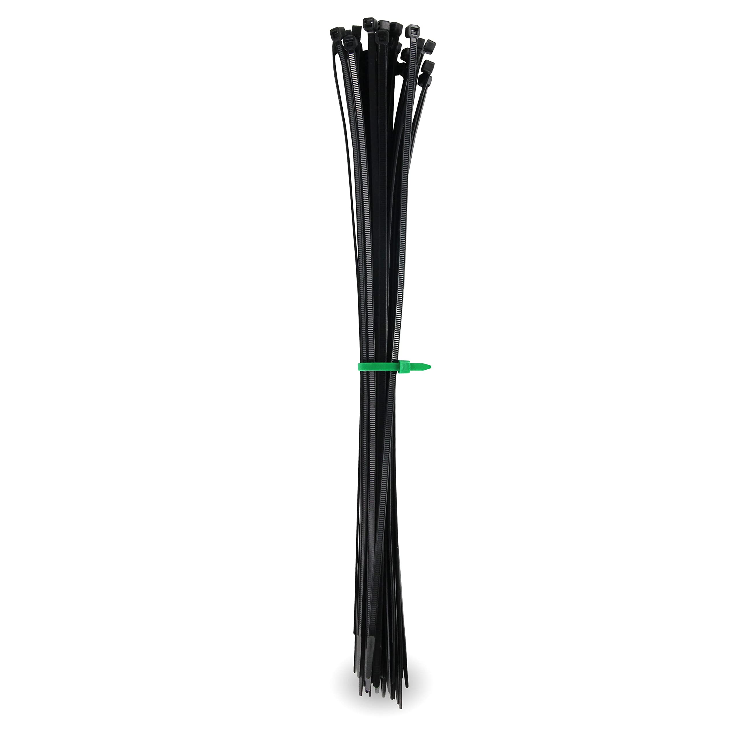 HPER Cable Ties Black I 360 mm x 4.8 mm I Pack of 100 I 15-30% More Pulling Force / Stability I Weather Resistant I 3 Years UV Resistant I Certified Premium Quality