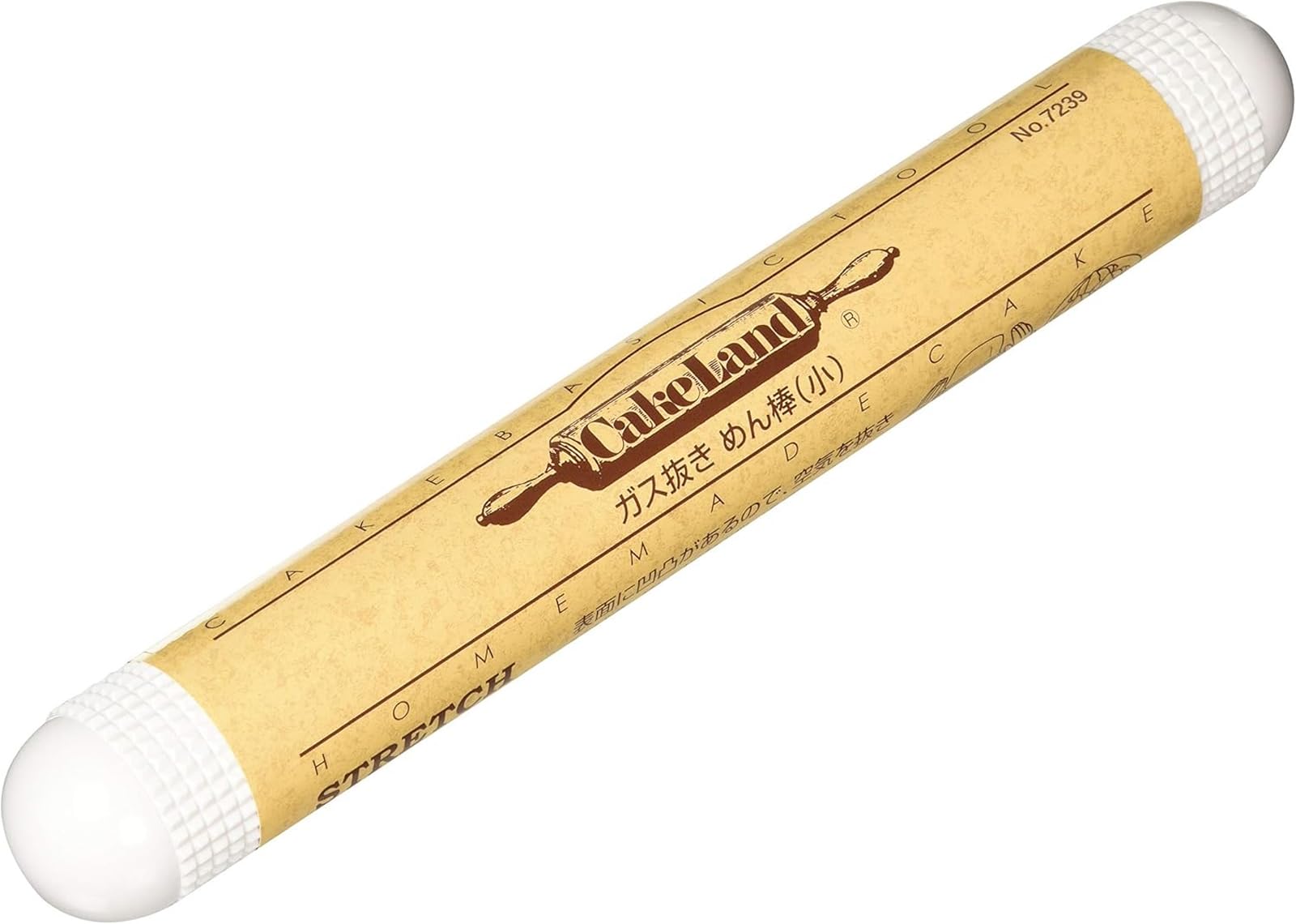 タイガークラウン ガス抜き めん棒 ホワイト 小 25cm 料理 パン お菓子作り 7239 日本製 CakeLand 白商品画像