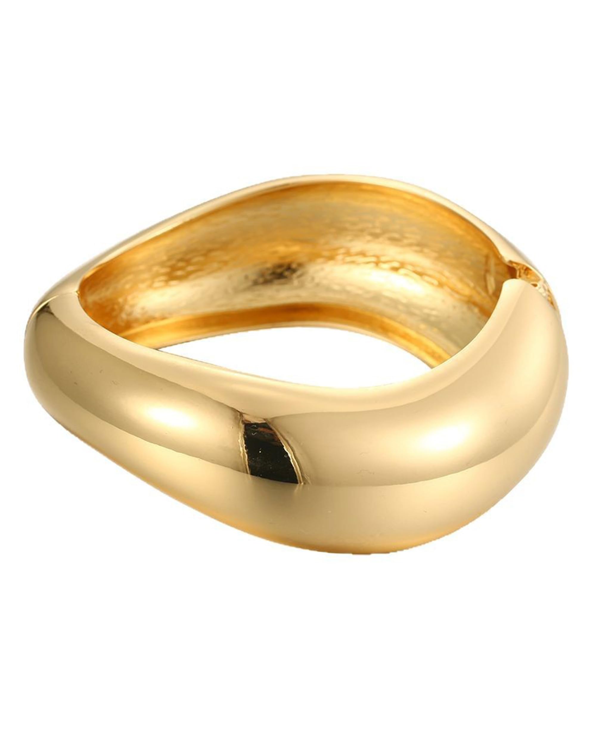 Photo 1 of Bangle Bracelets for Women | 14K Gold Plated Trendy Wide Bracelets | Hinged Arm Cuff Bangles Chunky Bracelet for Women