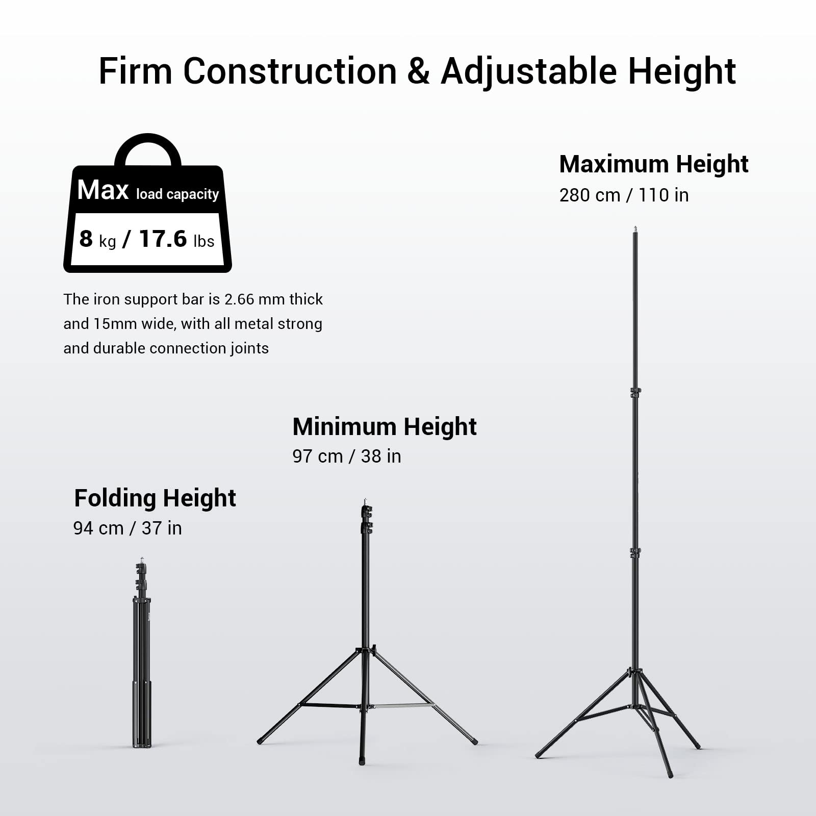 SMALLRIG Photography Light Stand 110