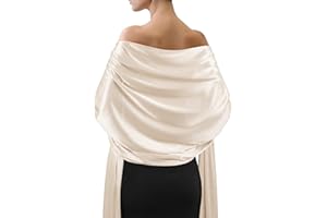Sofier Satin Shawl Wraps for Women Evening Dresses Wedding Bridal Party Silky Scarf Formal Cover Up Bridesmaid Gifts