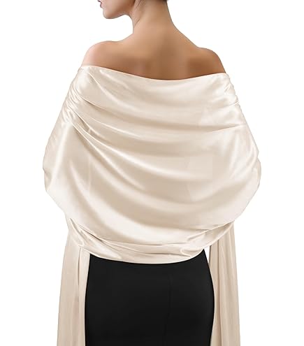 Women Satin Shawl Wrap for Evening Party Dresses Wedding Shoulder Cover Up