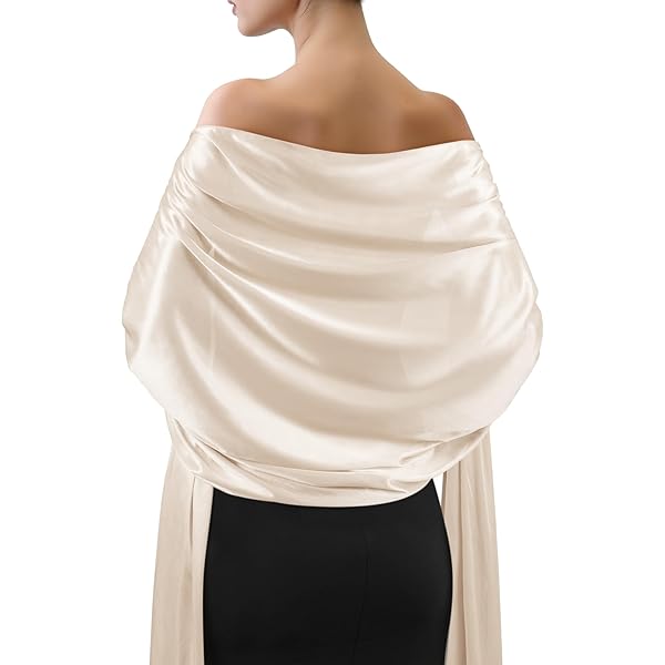 小物 evening scarf in silk satin Satin Shawl Wrap Scarf for Evening Dresses Long Neckerchief