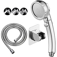KAIYING Drill-Free High Pressure Handheld Shower Head with ON/Off Pause Switch 3 Spray Modes Water Saving Showerhead, Detacha