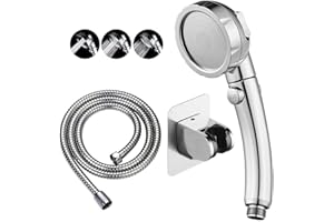 KAIYING Drill-Free High Pressure Handheld Shower Head with ON/Off Pause Switch 3 Spray Modes Water Saving Showerhead, Detacha