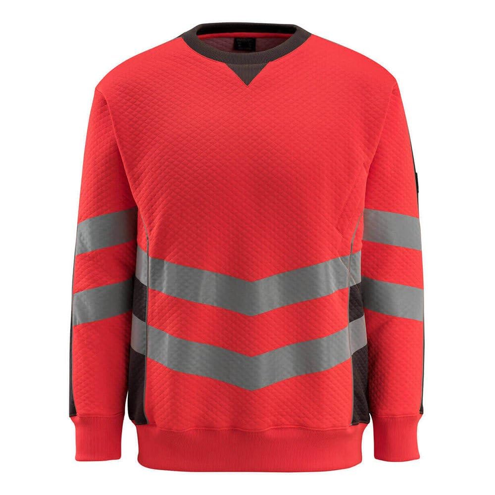 Mascot 50126-932-22218 Wigton Safe Supreme Modern Fit Class 3 Sweatshirt, Size 2XL, Hi-Vis Red/Dark Anthracite