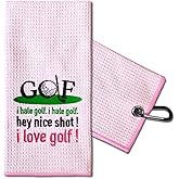TOUNER I Hate It, I Hate It, Hey Nice Shot I Love It Golfing Towels, Ladies Golf Gifts, Golfing Bag Towel Present, Ladies Golf Accessories for Retirement Christmas Birthday Towel Gifts for Daughter