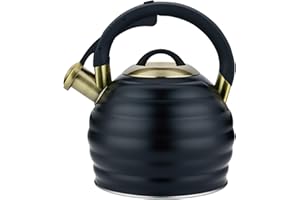 LAZNEYRU Tea Kettle for Stove Top Whistling Teapot, 3.2Q Tea Pot Stainless Steel Teakettle with Heat Proof Ergonomic Handle