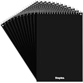 Staples Steno Notepads, 6x9 Inch, Gregg Ruled, Wirebound, 12-Pack | 80 sheets per pad. Top-bound design for note-taking on the go.