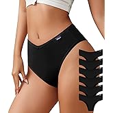 ASIMOON High Waisted Cotton Bikini Underwear for Women Sexy High Cut Cheeky Panties Ladies Stretch V Waist Panty