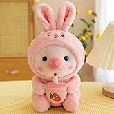 Backlood Toys 10 Inch Pig Plush Toy Dressed Up As Frog Rabbit Unicorn Tiger Perfect for Kid's Christmas (Rabbit)