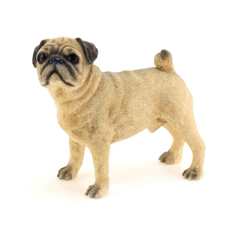 Outdoor Statues dog sculptures Resin Ornament Gifts Leonardo Collection Pug Fawn, Stone, Tan, 12 x 6 x 11 cm, Multicoloured, One Size โ image 1