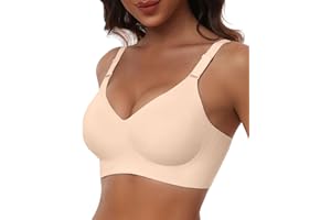 HORISUN Womens Wireless Bras No Underwire Push Up Bra Seamless Supportive Full Coverage Everyday Bras Regular and Plus Size