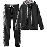 amropi Women's 2 Piece Tracksuit Sweatsuits Sets Hoodie Sweatshirt and Jogging Sweatpants Suit