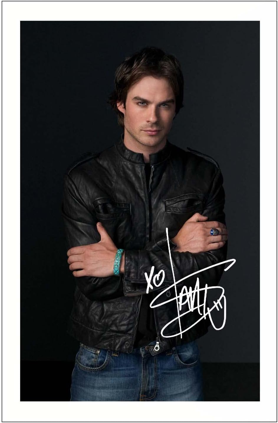 Photographs - IAN SOMERHALDER Signed Photo Print With Pre Printed Signature VAMPIRE DIARIES - Damon Salvatore Autograph Gift, Full Colour,6x4 Inches 15.2 cm x 10.16 cm