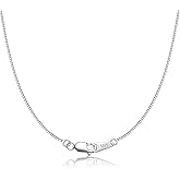 CIELTEAR 925 Sterling Silver Chain Necklace for Women 0.8mm Box Chain, Italian Necklace Chain, Super Strong & Thin & Long16/18/20/22/24 Inches
