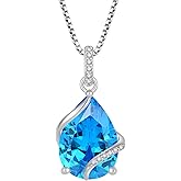 STARCHENIE 925 Sterling Silver Necklaces for Women Pear Cut Birthstone Pendant Necklace Jewelry Gift