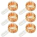 Oak Leaf Fairy Lights, 6-Pack Micro 30 LEDs 9.8 FT Battery String Light Twinkle Lights, Super Bright Warm White Led Rope Lights Copper Wire For DIY Wedding Home Bedroom Parties