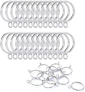 Hundred excellent 24 Pack Metal Curtain Drape Sliding Eyelet Rings (1.26 Inch Interior Diameter ) (Silver)