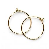 Small Solid 18k Yellow Gold Hoop Earrings Your Choice 8mm 10mm or 12mm in 24 Gauge or 22 Gauge Handmade Hypoallergenic Hoops Sensitive Ears Huggies