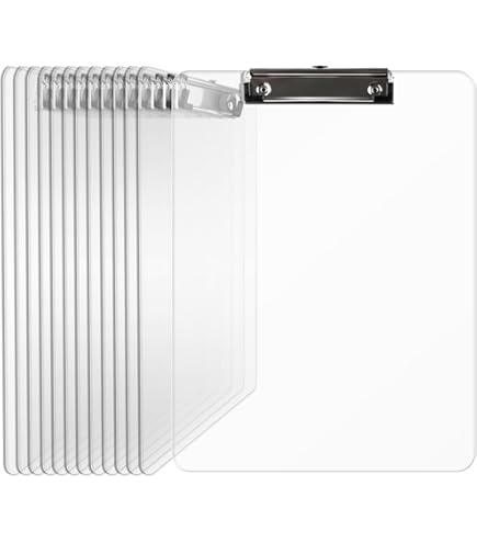 Moocci Thick Clear Acrylic Clipboard - Gold Clip With Hidden Hanging Hole For A4 Paper