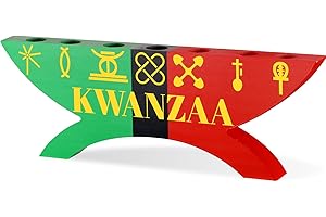 Mumufy Kwanzaa Kinara Kwanzaa Candle Holder Double Sided Wooden Celebration Decorations for Table Centerpiece African Heritage Holiday Party Decor(Stylish Style)