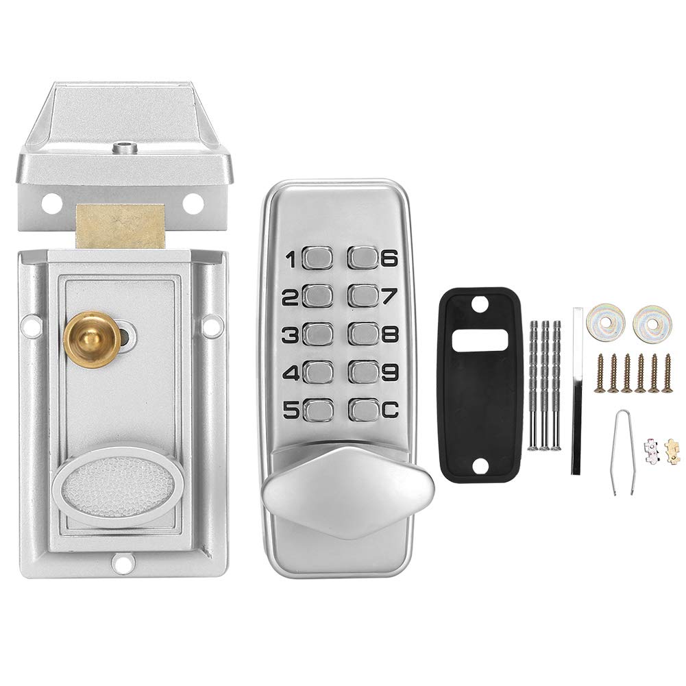 Mechanical Code Lock, Water-Proof Digital Password Door Lock for Wooden, Patio, and Courtyard Doors - Electronic Keyless Locker