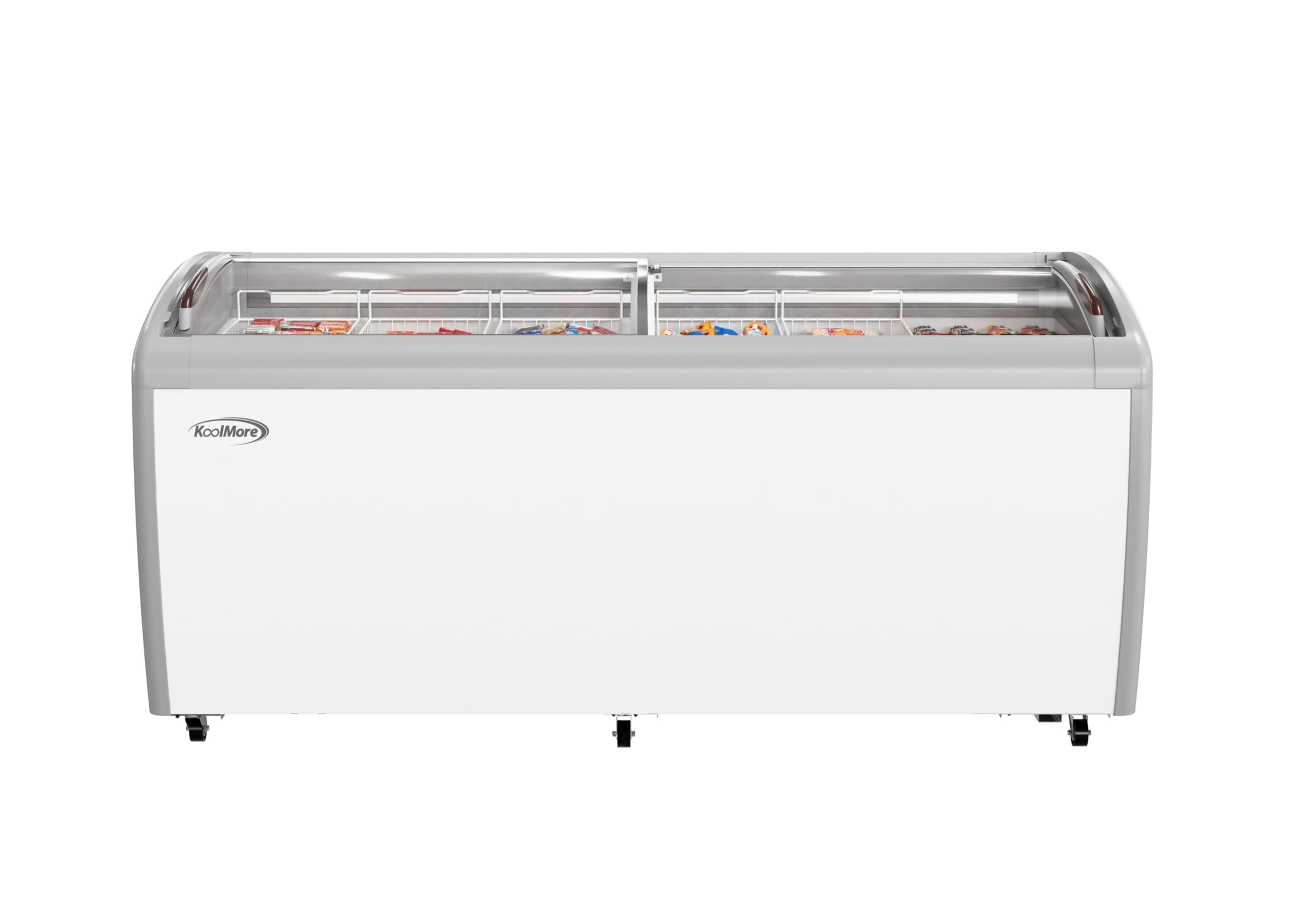 Photo 1 of KoolMore Commercial Ice Cream Freezer Display Case with 6 Storage Baskets and Clear, Sliding Lid for Convenient Stores, Gas Stations, or Business Use, Large 20 cu. ft. Capacity (MCF-20C)