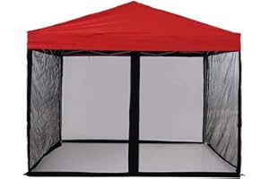 PROHIKER Mosquito Net for Outdoor Patio and Garden, Screen House for Camping and Deck, Gazebo Screenroom, Zippered Mesh Sidewalls for 10x 10 Gazebo (Black)