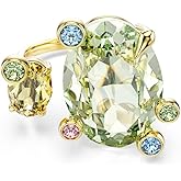 Swarovski Gema open ring, Mixed cuts, Multicolored, Gold-tone Finish, Size 6 3/4