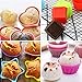 36 Pcs Silicone Cupcake Baking Cups, AIFUDA Reusable Mini Cake Cups Liners Mold Nonstick Muffin Donut Pan, 9 Shapes