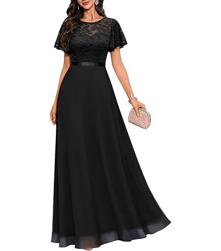 REPHYLLIS Black Formal Dresses for Women Party Lace Evening Dress S : Clothing, Shoes & Jewelry
