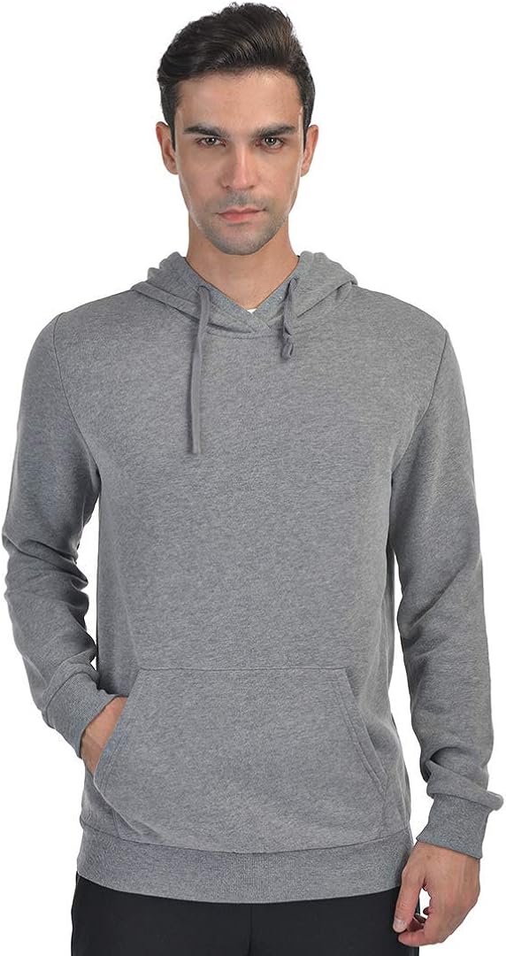 Qualidyne Men's Full Zip Fleece Hoodies Midweight Workout Thermal Sweatshirt Long-Sleeve Athletic Hooded Jacket: Clothing