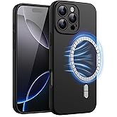 JETech Magnetic Silicone Case for iPhone 16 Pro 6.3-Inch, Compatible with MagSafe, Silky Soft Touch, Shock Absorbing Phone Cover with Camera Lens Full Protection (Black)