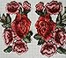 2PC DIY Roses Pair Flowers Floral Collar Bouquet Embroidered Appliques iron-ons patches Sticker Applique Badge (Red)