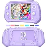 iNOTOGG Compatible with Nintendo Switch Lite Screen Protector Case Cover with Hand Grip, Detachable Protective Case with Shockproof and Anti-Scratch Design for Nintendo Switch Lite, Purple