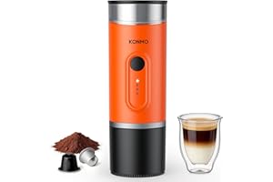 MyCampix Portable Espresso Machine with Self-Heating System, 15 Bar Travel Coffee Maker, Compatible with Capsules & Ground Coffee, USB-C Rechargeable Coffee Machine for Camping, Office & Travel