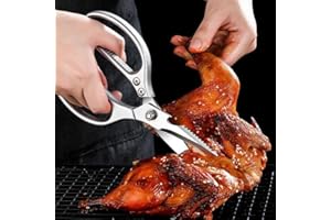 1pc 8.5-inch Stainless Steel Kitchen Scissors with Aluminum Alloy Handle - Durable & Sharp - Idea for Cutting Meat & Vegetabl